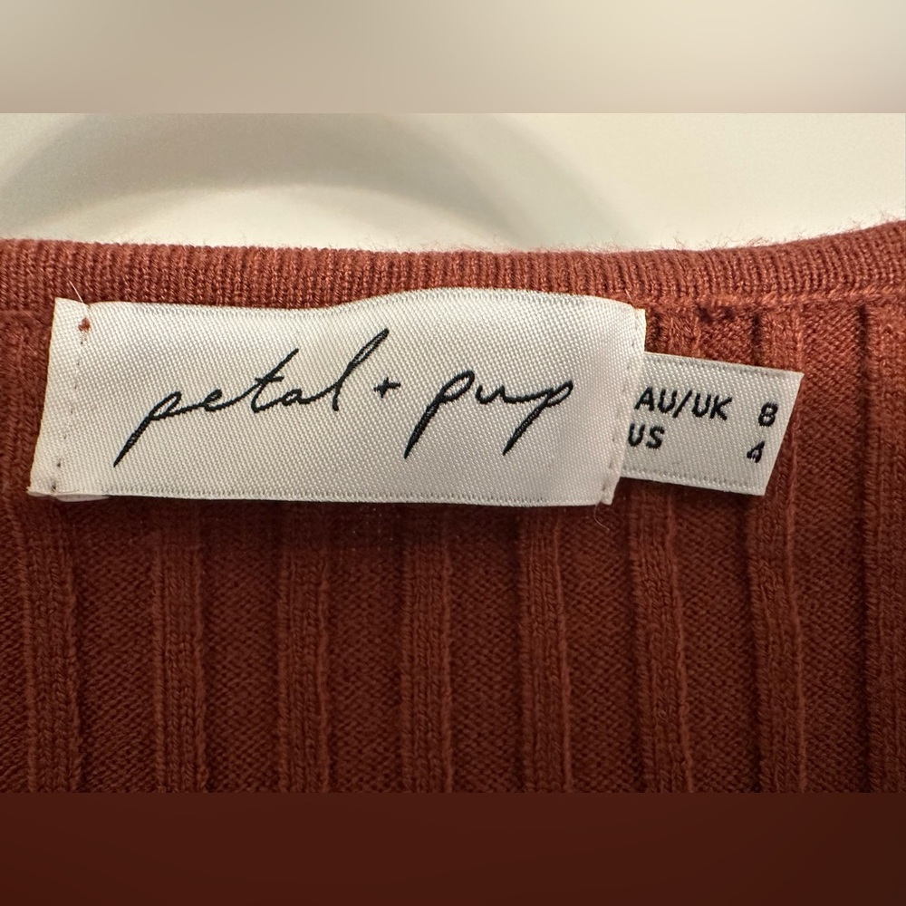 PETAL AND PUP - Rust Ribbed Knit Crop Top - Picture 4 of 5